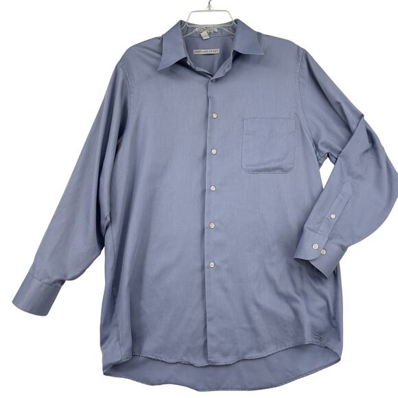 Geoffrey Beene Other - Geoffrey Beene Button Up Shirt Mens Size L Blue Wrinkle Free Sateen Long Sleeve